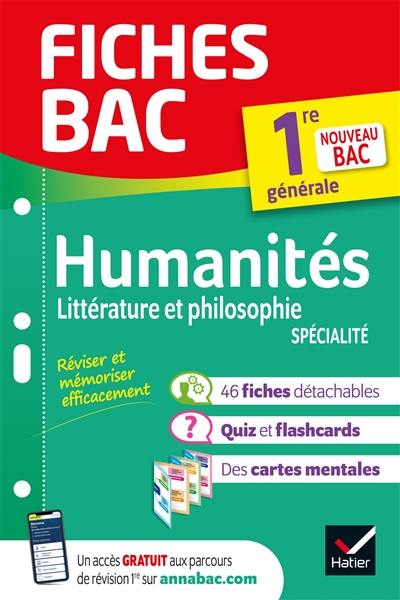 Humanités, littérature et philosophie spécialité, 1re générale : nouveau bac Humanités, littérature et philosophie spécialité, 1re générale : nouveau bac