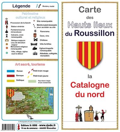 Carte des hauts lieux du Roussillon : la Catalogne du Nord