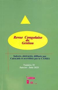 Revue congolaise de gestion, n° 39