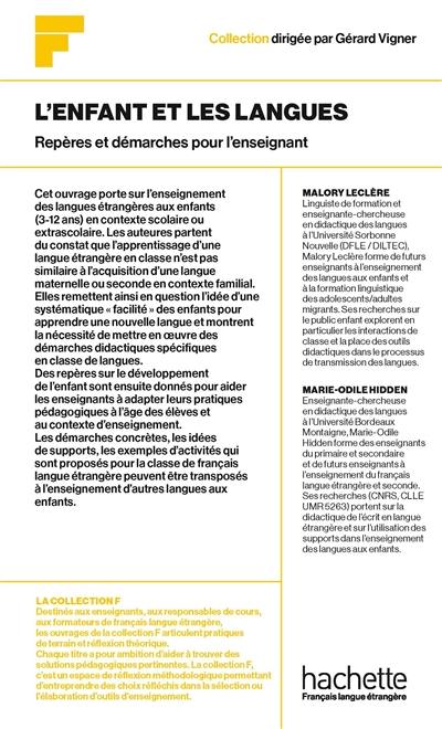 L'enfant et les langues : repères et démarches pour l'enseignant L'enfant et les langues : repères et démarches pour l'enseignant