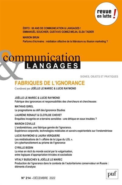 Communication & langages, n° 214. Fabriques de l'ignorance Communication & langages, n° 214. Fabriques de l'ignorance